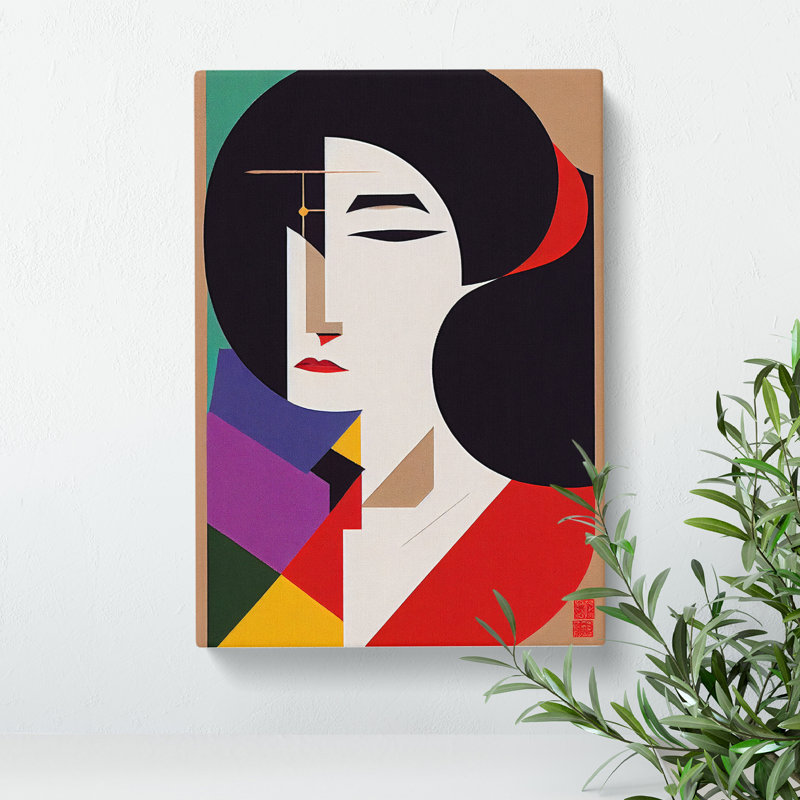 XV1022-4271X Sublime Abstract Geisha - Print, Wrapped Canvas, No Matte, 50cm H x 35cm W