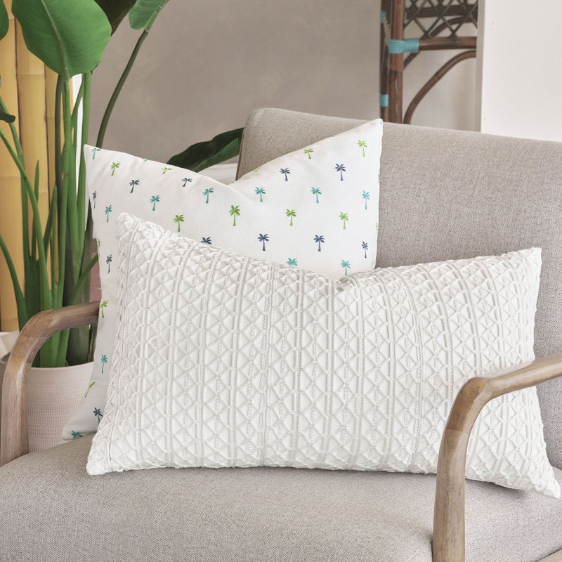 Housse et insert de coussin décoratif brodé Belize