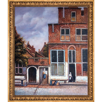 Petite rue par Johannes Vermeer avec cadre rétro Modena