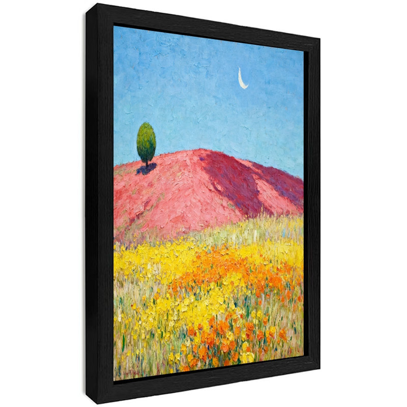 «Black Dreamy Flower Sea Wall Art», impressions rétro encadrées, H 17 po x l 13 po
