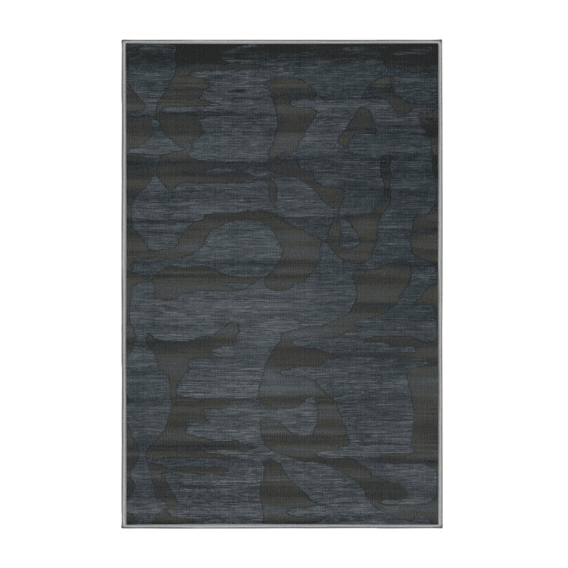 Tapis abstrait gris lavable à la machine, Rectangulaire 2 pi x 3 pi