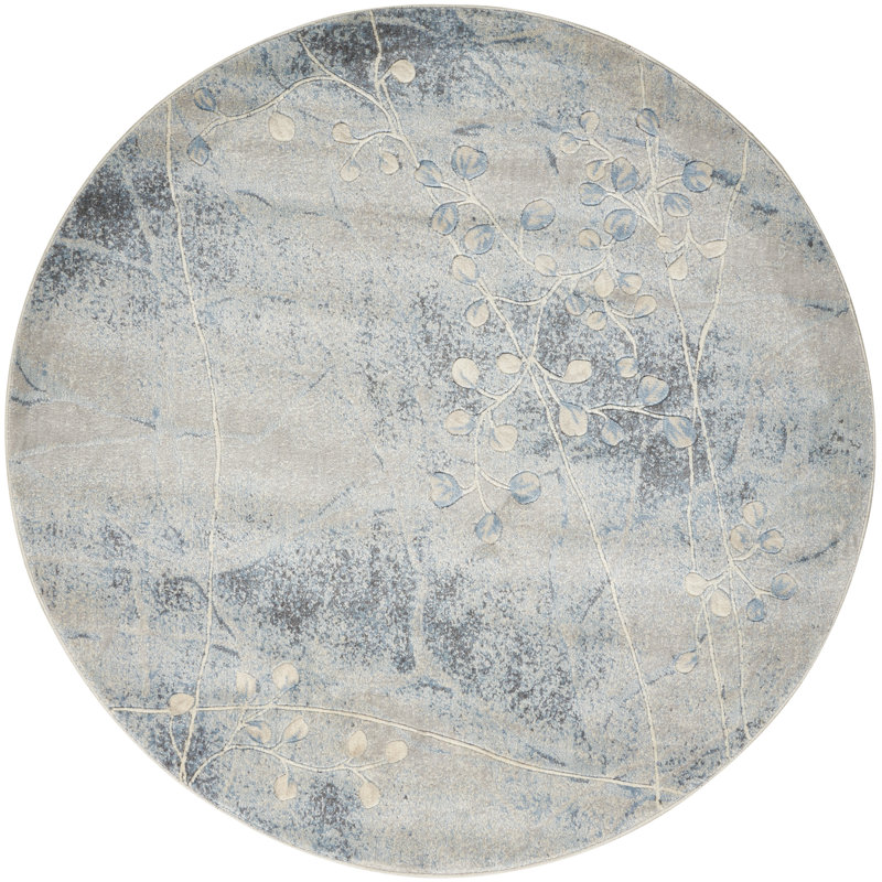 Arnim Performance Floral Indoor Rug, Round 5'6"