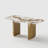 Hugette 63'' Modern Dining Table for 4-6 People, Rectangular Kitchen Table with Sintered Stone Tabletop and Stainless Steel Legs, Luxury Dining Room Table for Living Room Home, Gold(Table Only)-850415919-850415916