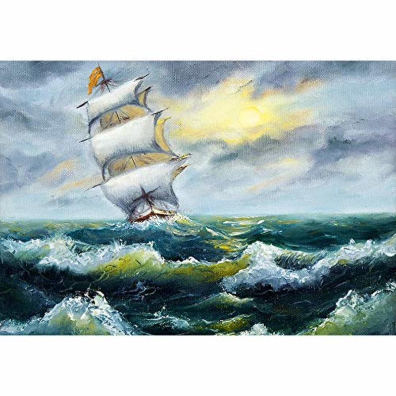 Magnifique voilier sur la mer, murale, 100 po x 12 pi