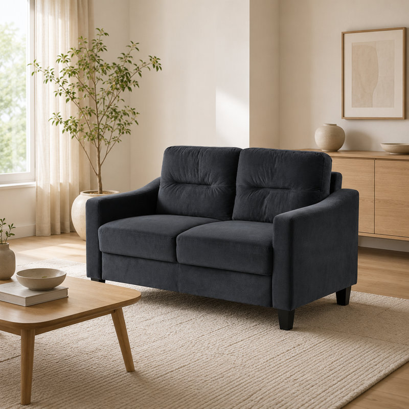 Décoration de réception Hadwyn rembourrée 54,31 po, Velours noir