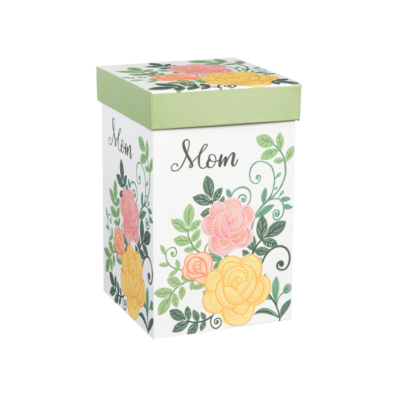 Mom & Florals Ceramic Travel Coffee Cup with Gift Box, 17oz.