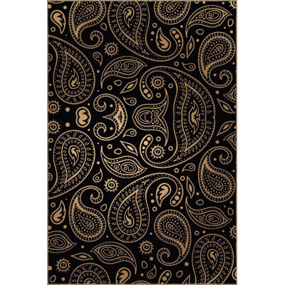 Black And Beige Themed Abstract Figure Patterned Modern Decorative Carpet