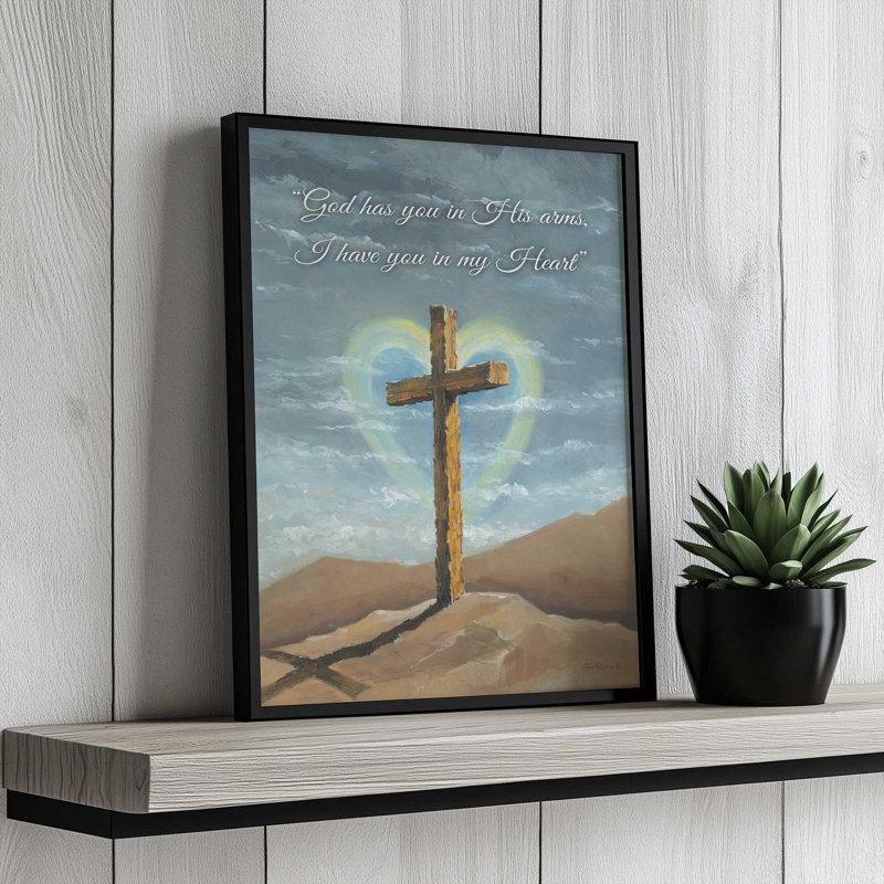 «God Has You in His Arms» par John Rossini, reproduction d'art, 18 W x 24 H, Brown, Framed Print