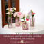 Ensemble de 22 vases à fleurs roses en verre