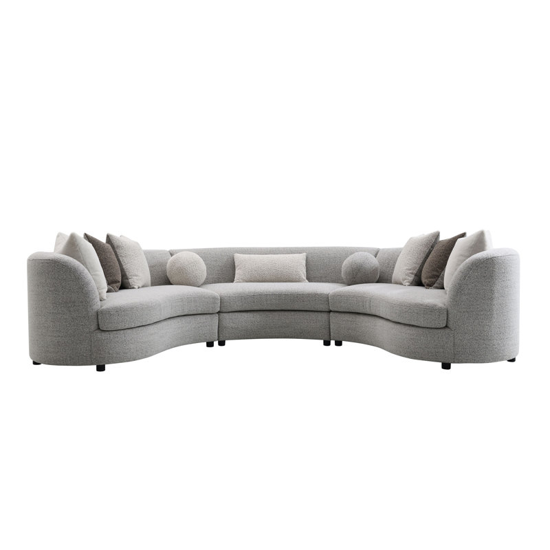Canapé modulaire gris avec 9 coussins