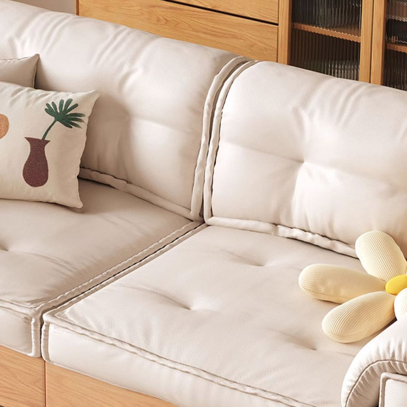 Canapé-lit causeuse en similicuir beige, 112.2"W*36.02"D*33.86"H