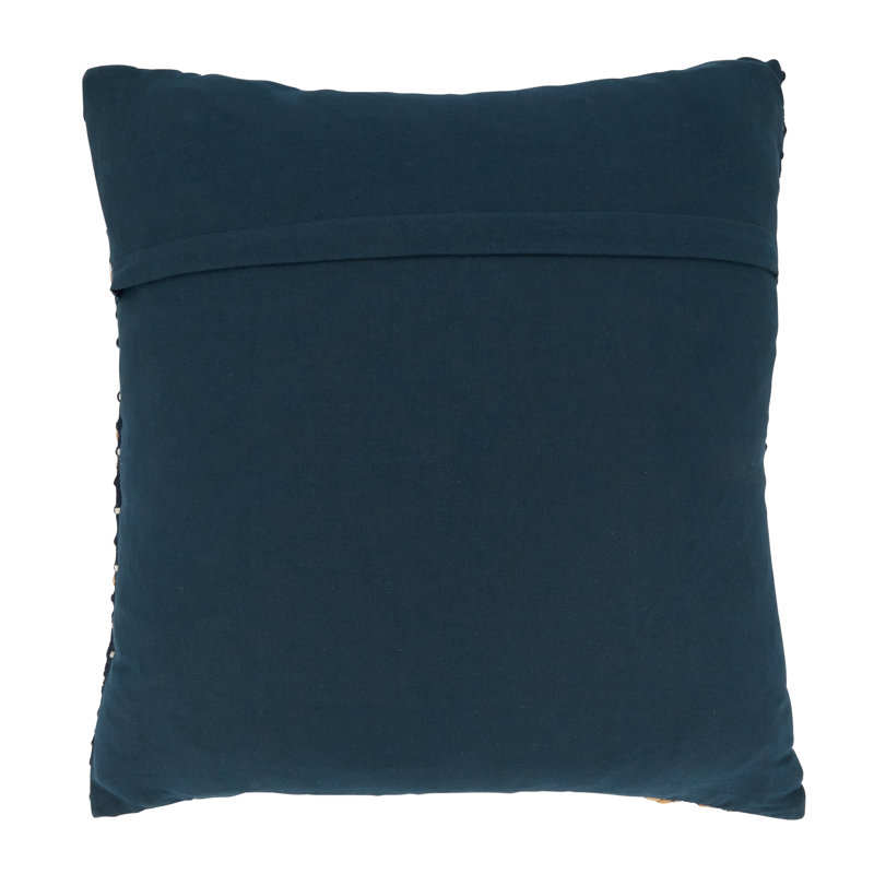 Islander Collection Cotton Throw Pillow, Polyester/Polyfill, Navy Blue, 18"H x 18"W