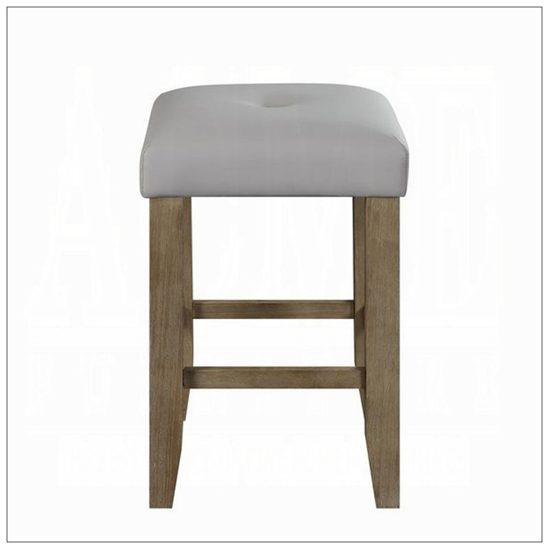 Tabourets gris et chêne à hauteur de comptoir (ensemble de 2)