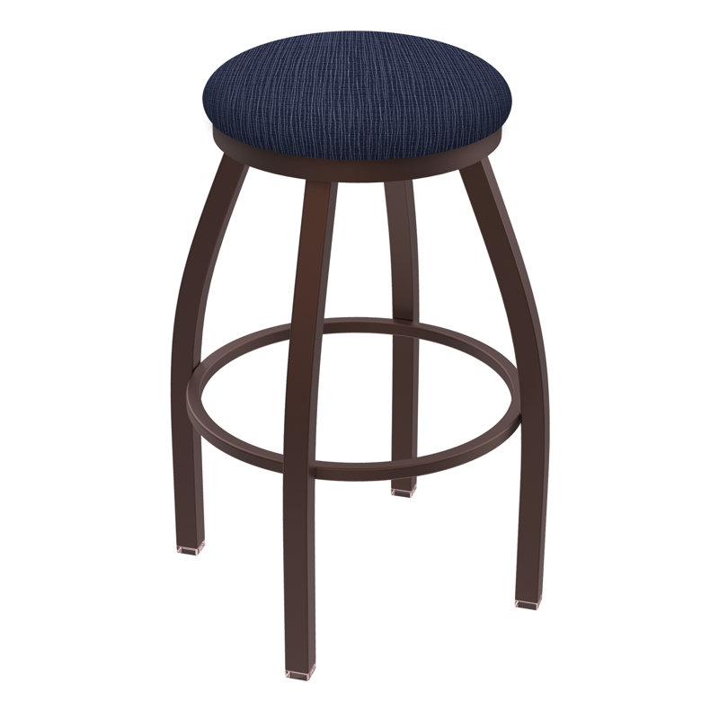 Cragin Swivel Upholstered Counter Stool, Bronze, Fabric-Graph Anchor, Counter Stool (25” Seat Height)