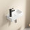 Lavabo mural à petite vasque rectangulaire en céramique avec lavabo à gauche, sans robinet ni bonde