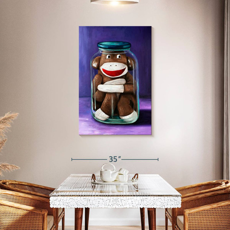 Ketti Preserving Childhood Sock Monkey, 45" H x 30" W