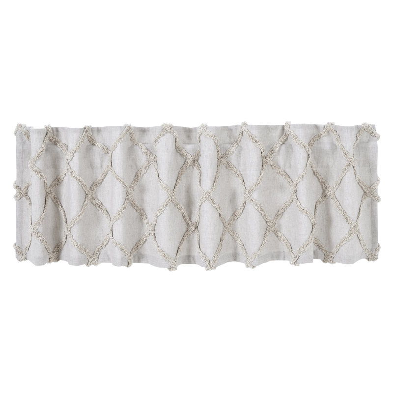 Az Cotton Geometric Tailored Window Valance, 72" W x 16" L