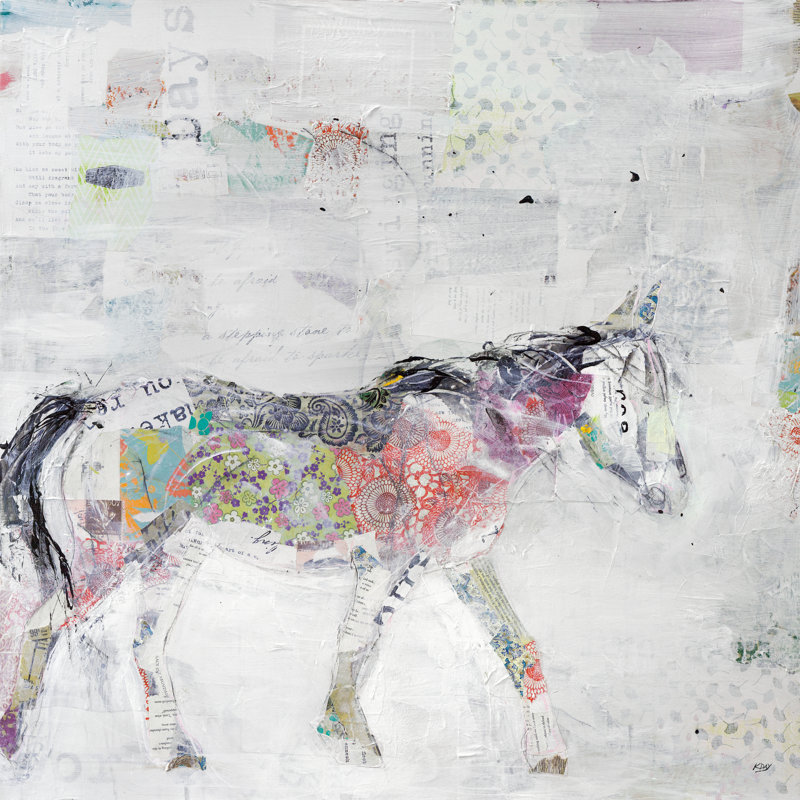 «Wild Pinto» par Kellie Day - peinture sur toile tendue, H 30 po x l 30 po