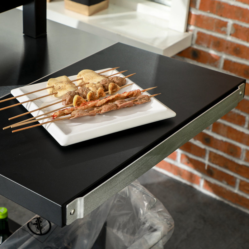 Chariot de cuisine mobile pour l'extérieur, table d'appoint pliable en acier inoxydable 46 po x 21,75 po