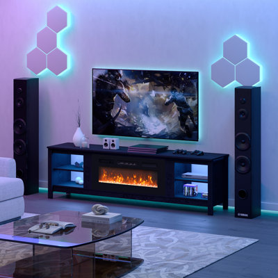 70" Media Console With Fireplace
