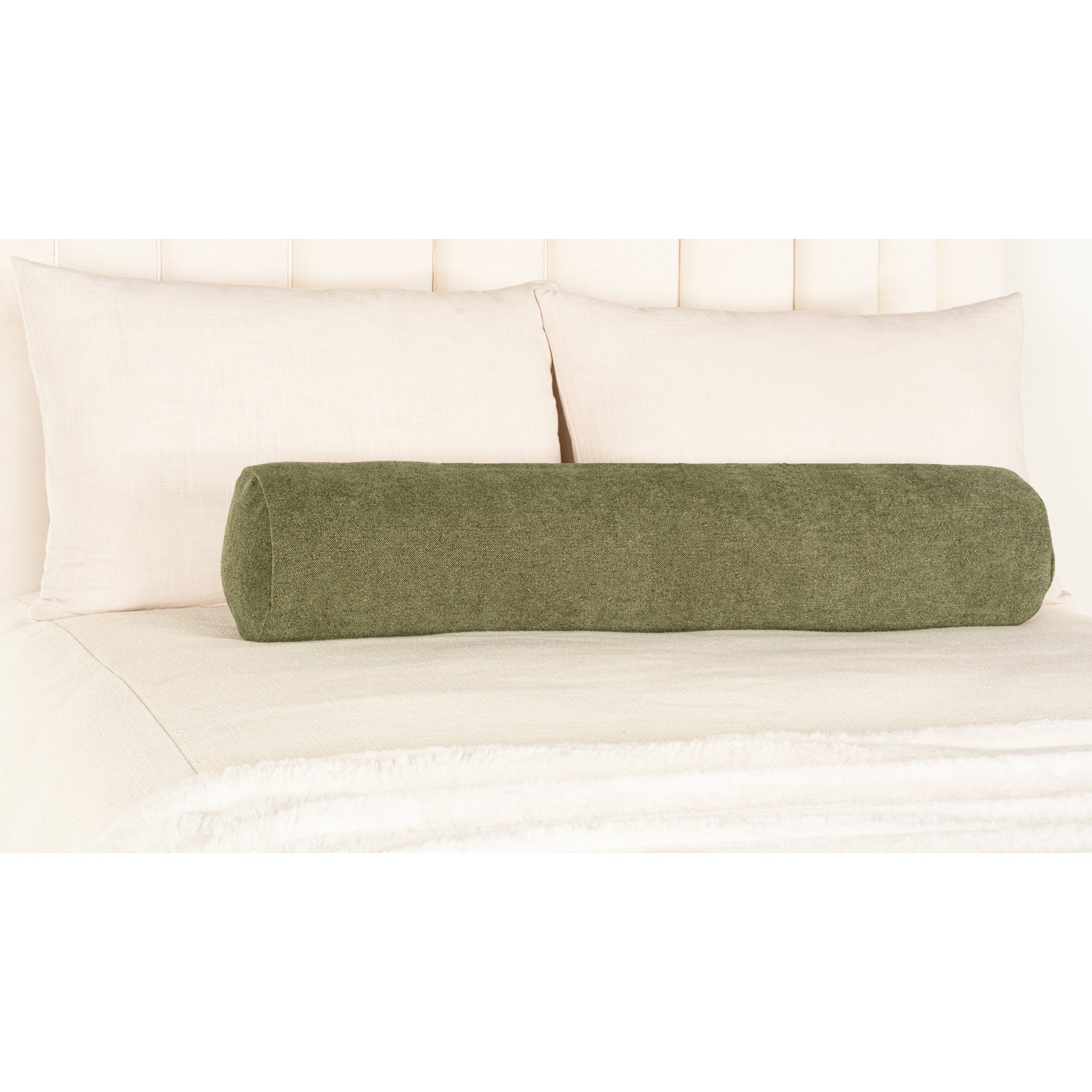Cascade Throw Pillow, Bolster 8" H x 39" W, Green