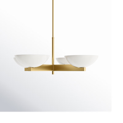 4 - Light Metal Dimmable Geometric Chandelier