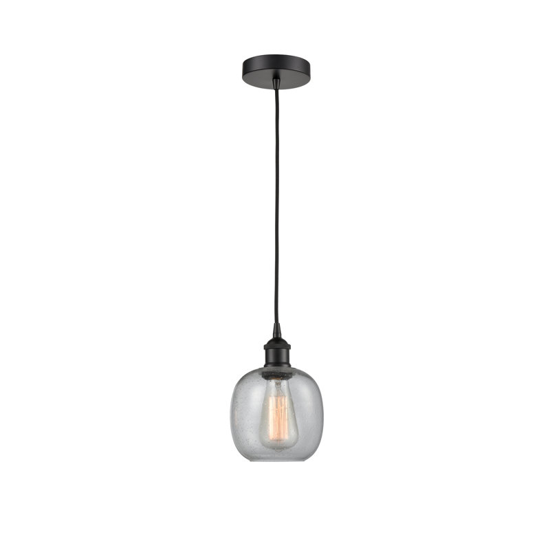 Luminaire suspendu simple à 1 lumière Amila, Noir