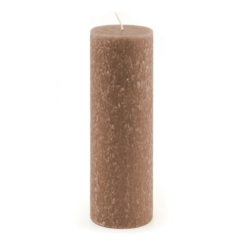 Timberline Unscented Pillar Candle, 6" H x 3" W x 3" D, Portobello