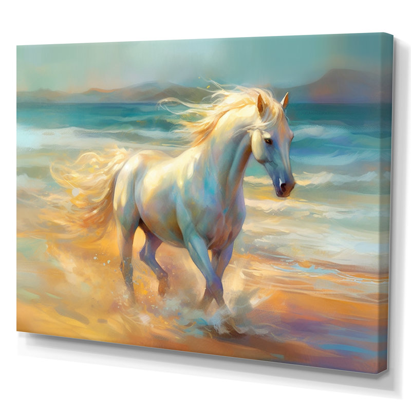 Horse On The Beach I On Canvas Print, 34" H x 44" W x 1.5" D, Wrapped Canvas