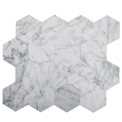 10.25" x 10.25" Marble Mosaic Wall Tile