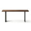Table de salle à manger rectangulaire en bois massif brun, beige et noir et pierre frittée-1609527817