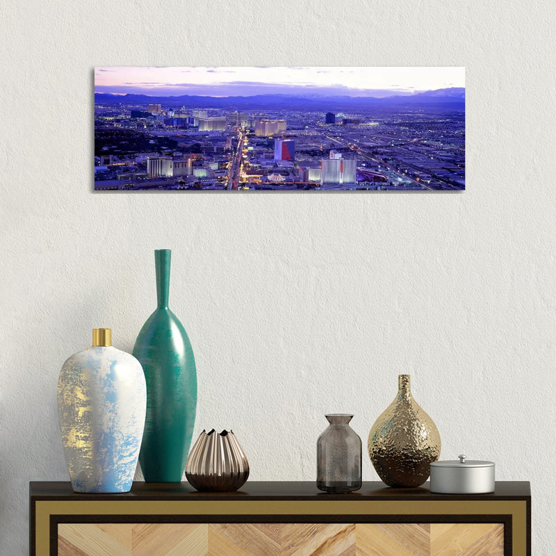 Dusk The Strip Las Vegas NV USA - Wrapped Canvas Panoramic Print, 30.48 cm H x 91.44 cm W x 1.91 cm D