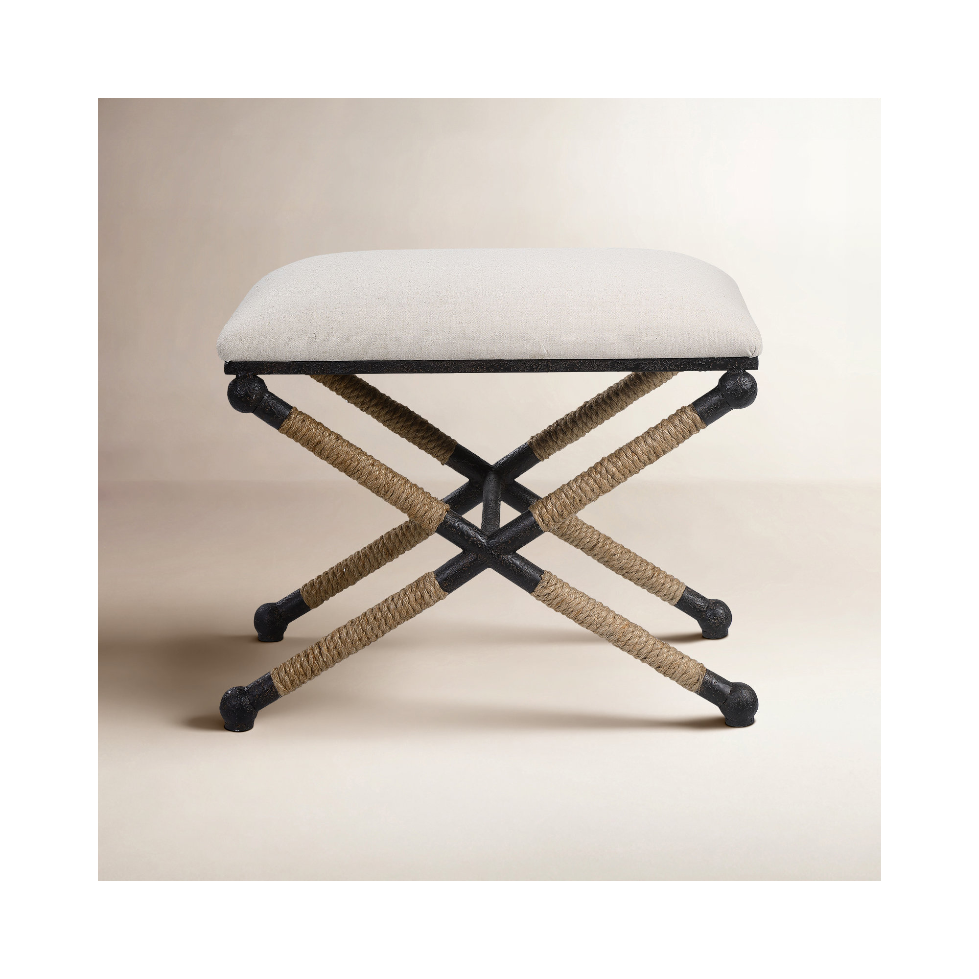 Cherise Accent Stool, Oatmeal Basketweave