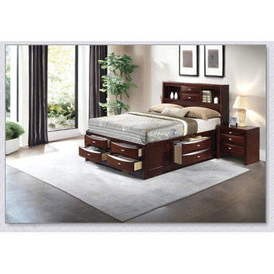Ireland Espresso Finish Queen Bed W/Storage