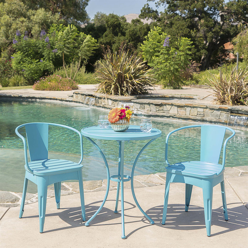 Colmar 3 Pc Kd Metal Set, Blue