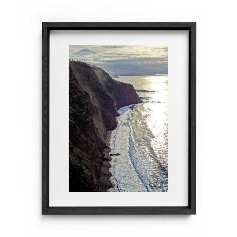 Morning Mountain Mist Print by Joseph Regan, 14" H x 16" W x 0.75" D, Black