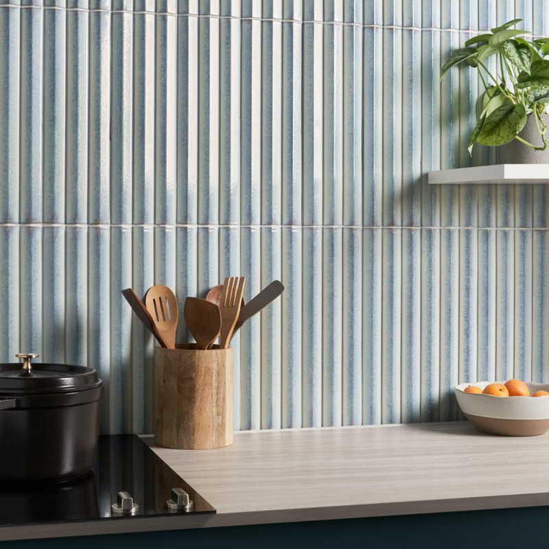 Ponto 4.92 in. x 15.74 in. Glossy Porcelain Tile, Iris White