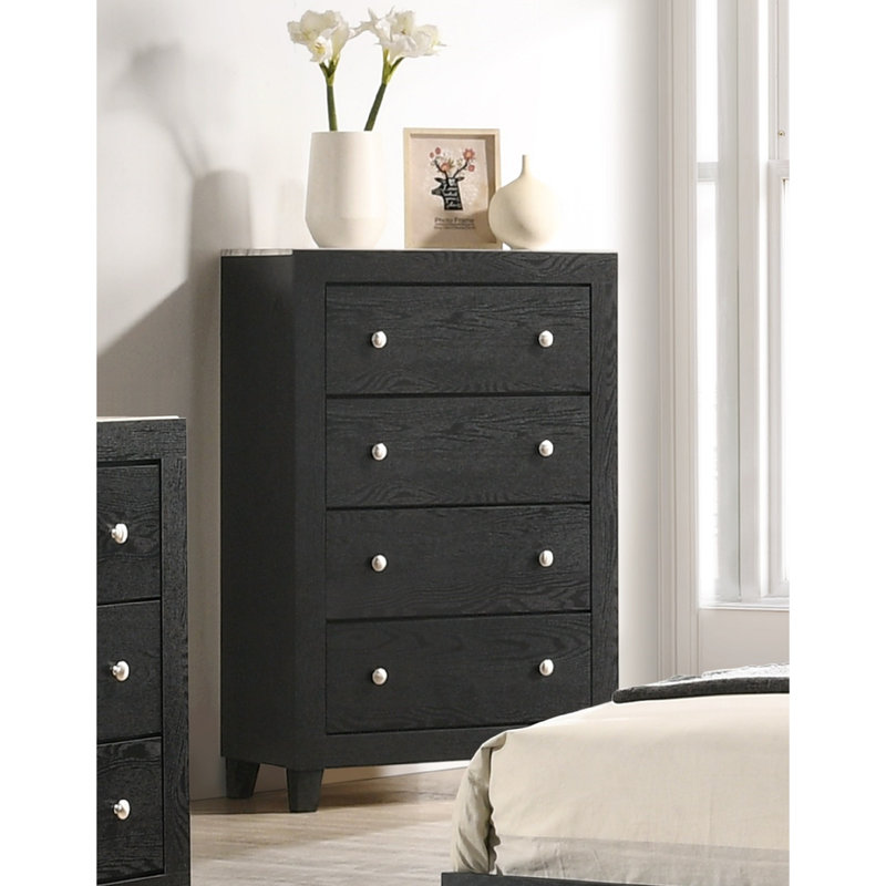 Mobilier de chambre à coucher à 1 commode avec 4 tiroirs et 1 dessus contemporain