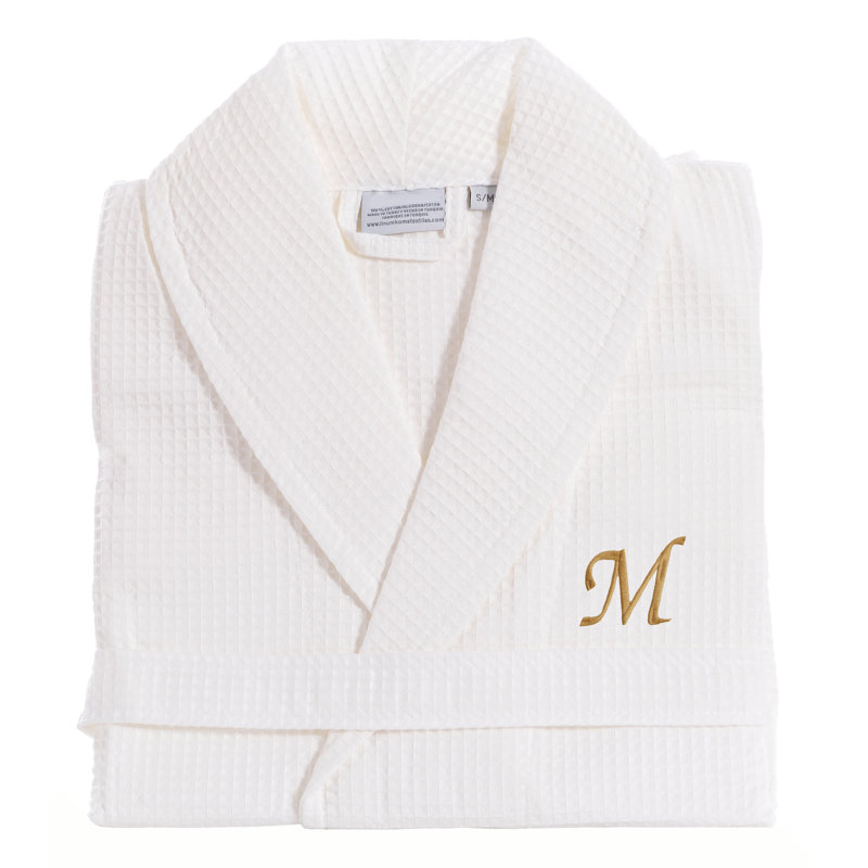  Peignoir à gaufres 100% coton, Petit / Moyen, Or, M