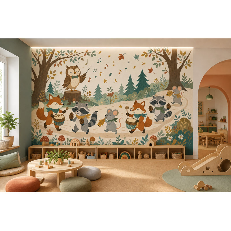 Papier peint Woodland, 200 po x 120 po, Peler et coller