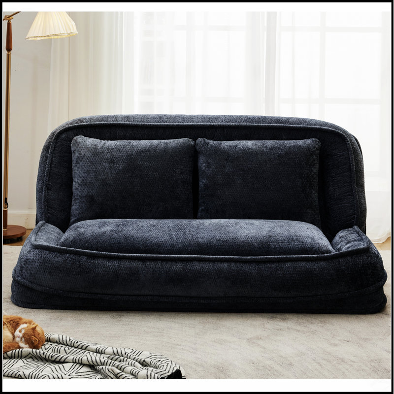 Lit double pour chien humain et canapé paresseux, très grand canapé avec 5 positions réglables, coussins moelleux, tissu chenille, beige