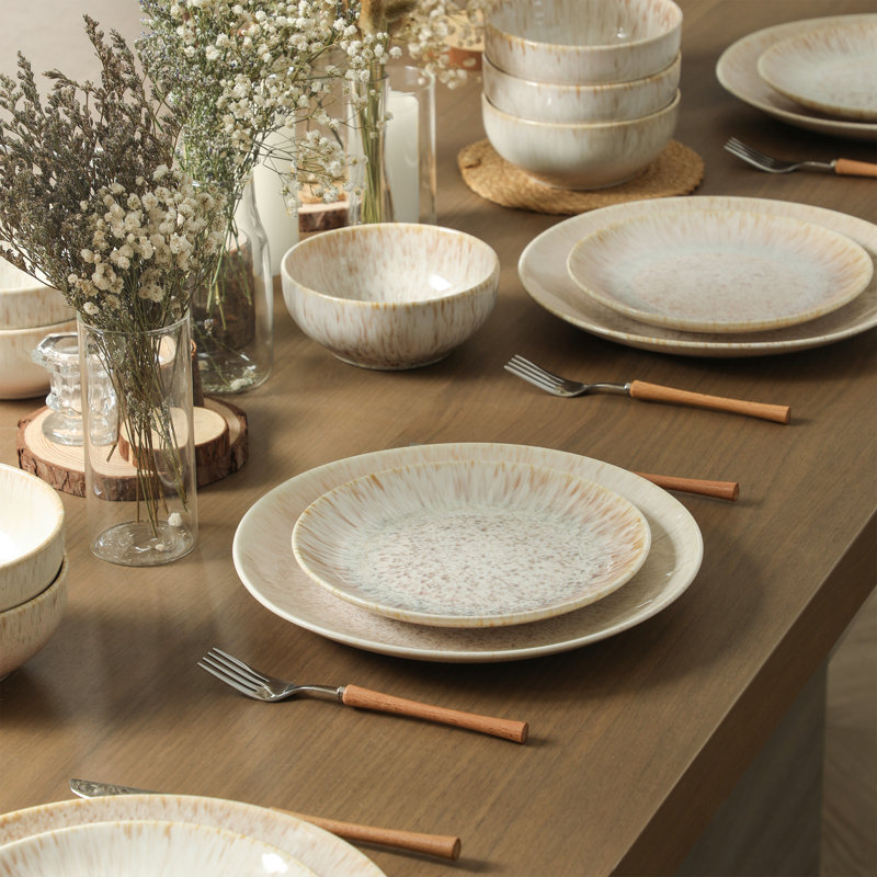 Stone Lain Riley 24-Piece Dinnerware Set Stoneware, Beige