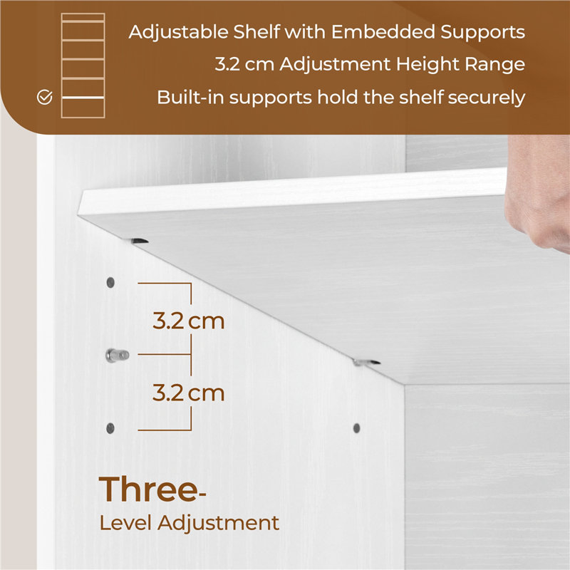 Standard Bookcase, (6 Shelves) 160cm H x 60cm W x 24cm D, White