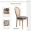 Ensemble de chaises de salle à manger rembourrées, chaises d'appoint sans accoudoirs avec dossier en rotin et revêtement Linen Touch, ensemble de 2