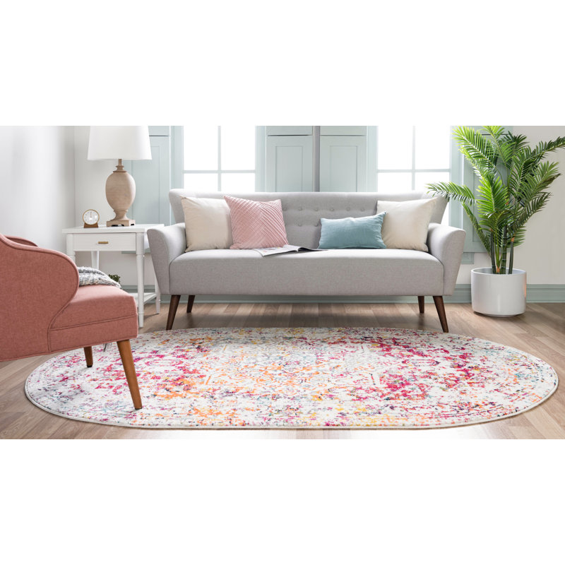 Round Oriental Area Rug, Oval 238.8cm x 304.8cm