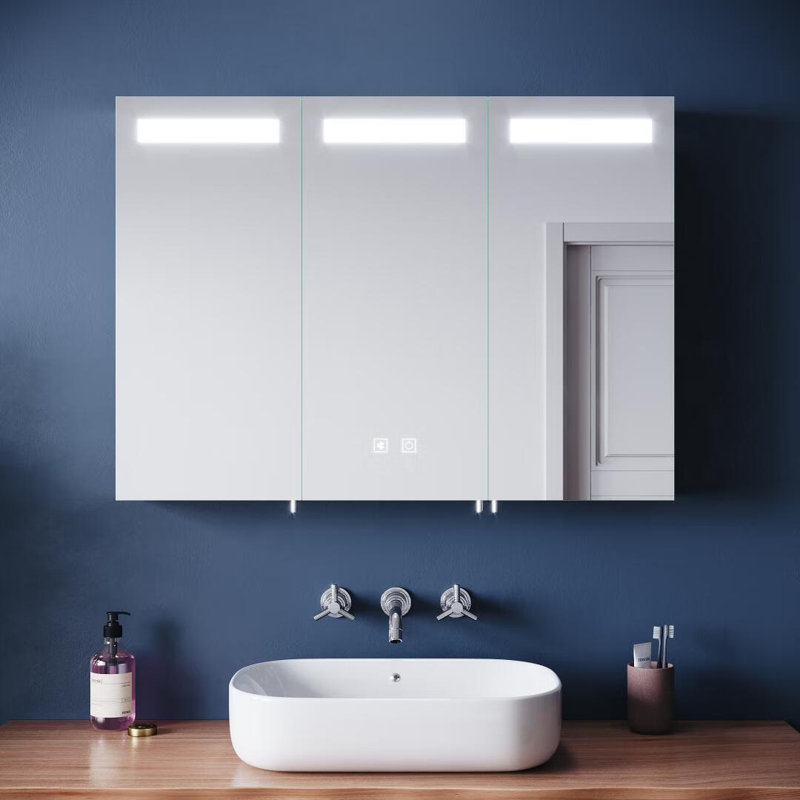 90mm W 65mm H Medicine Cabinet Mirror 8 Adjustable