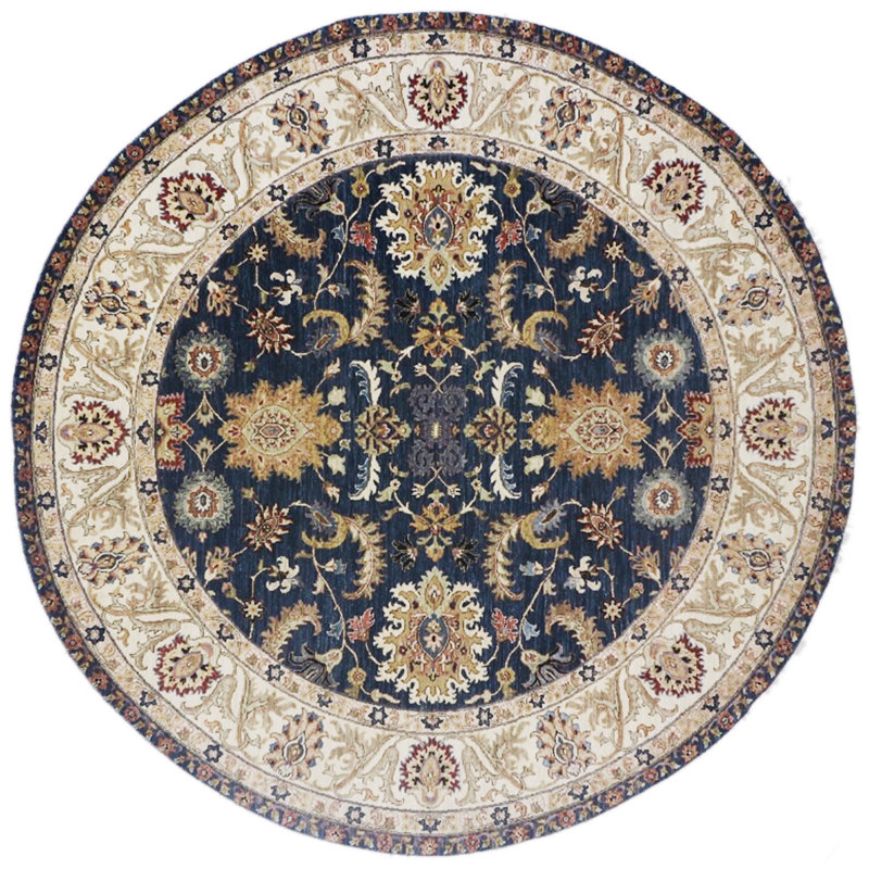 Wool Oriental Area Rug, Round 8'