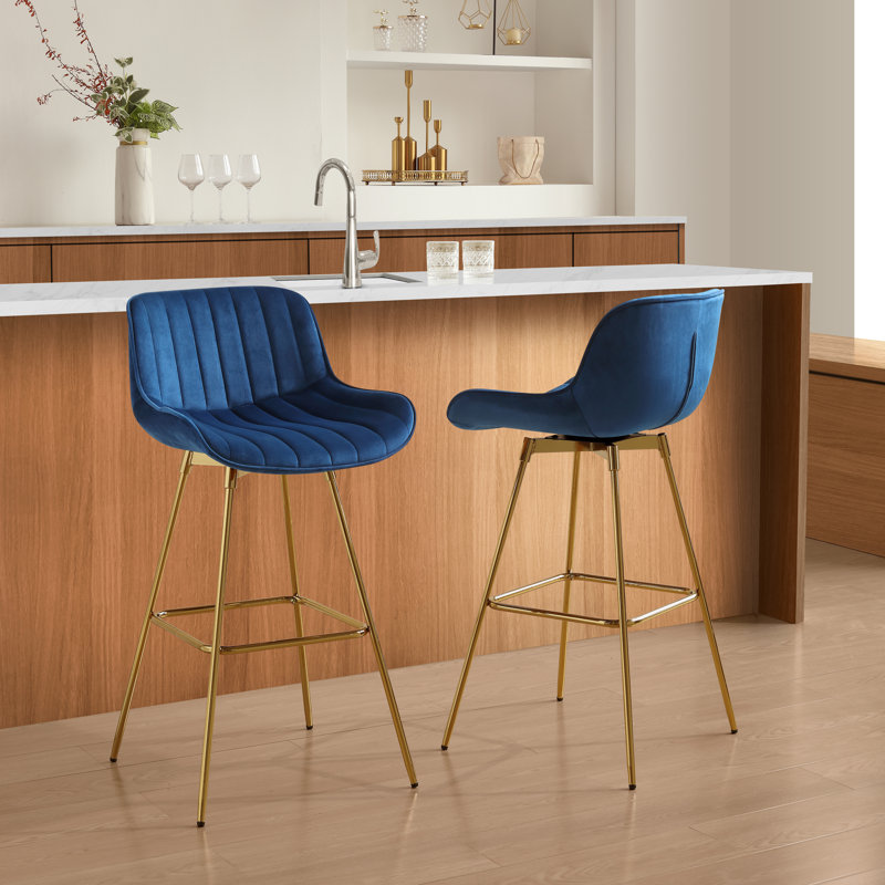 Neuhaus Swivel 28.34" Bar Stool, Blue