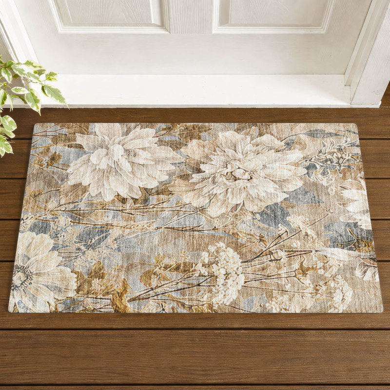 Machine Washable Indoor/Outdoor Chantille ACN2932 Floral Rug, 1'8" x 2'6"