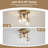 Semi Flush Mount Ceiling Light, 3-Light Ceiling Fixture with Clear Glass Shades, Ideal for Kitchen, Hallway, Foyer, Entryway, and Bedroom Lighting-1073569040